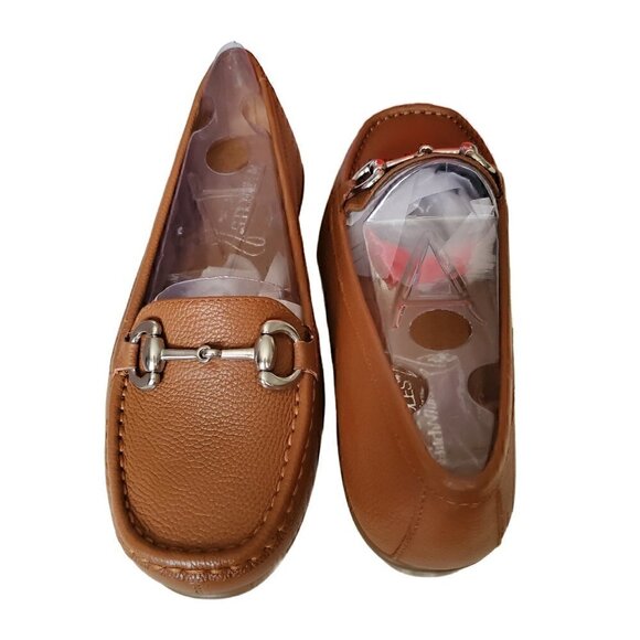Aerosoles Tan Leather Loafers, Ladies Brown Loafers NIB - Picture 2 of 3